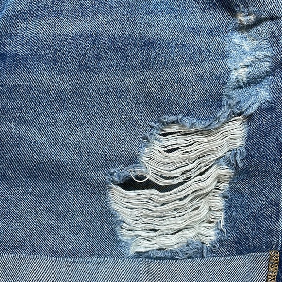 H&M Shorts Hm Divided Button Fly High Waist Cuffed Denim Shorts